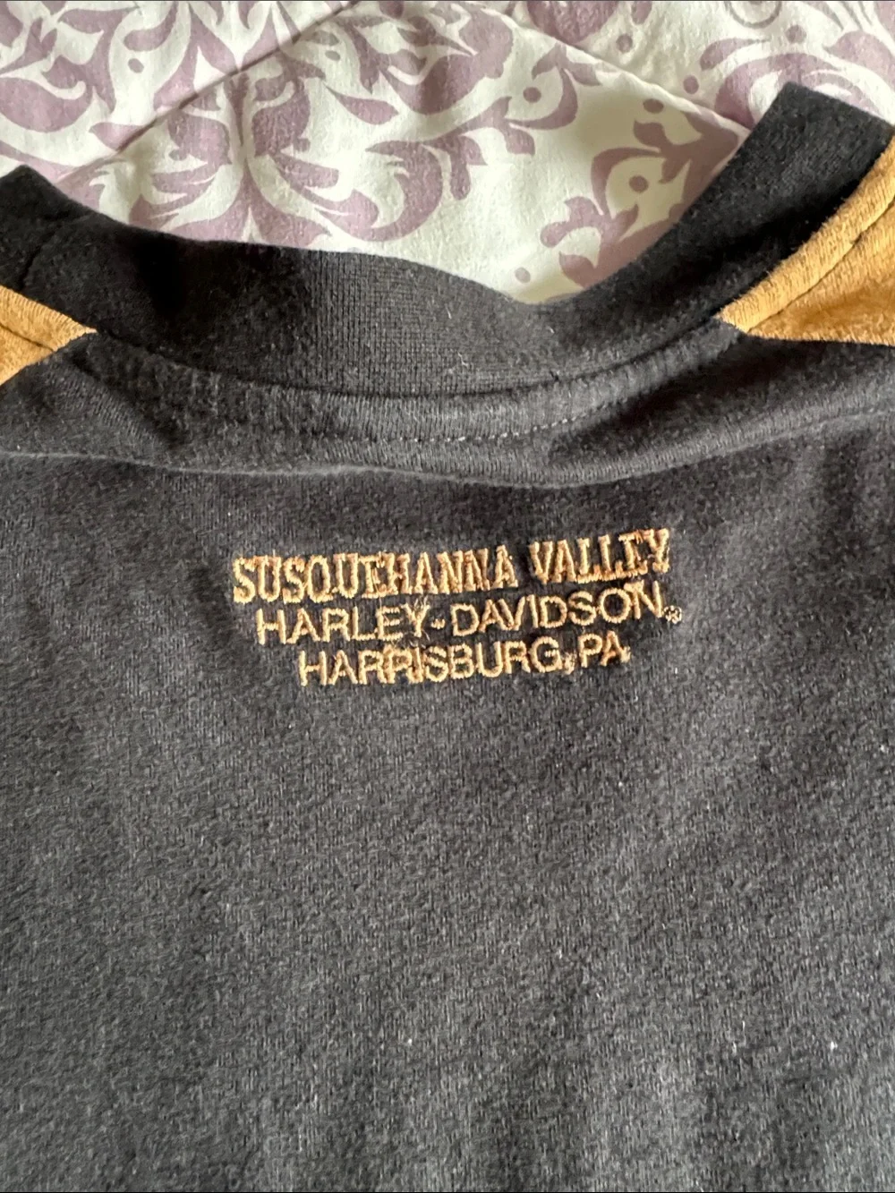 Harley-Davidson Black & Gold Two-Tone Long Sleeve Shirt-L - Picture 4 of 4